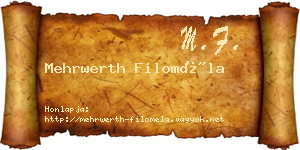 Mehrwerth Filoméla névjegykártya